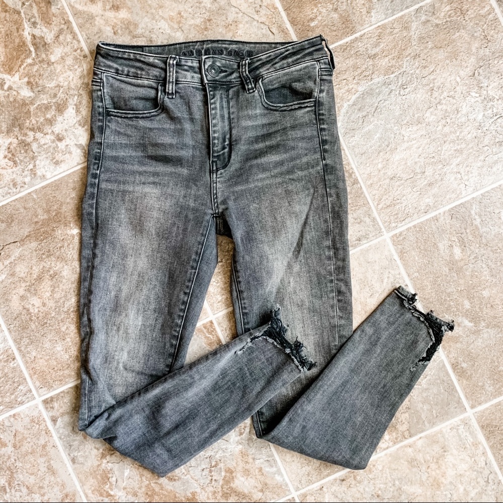 American Eagle High Rise Jeggings, Gray, 4R